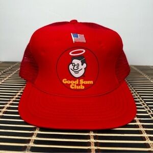 Vintage Good Sam Club Member Trucker Hat Ball‎ Cap Mesh Snapback Red Fits All